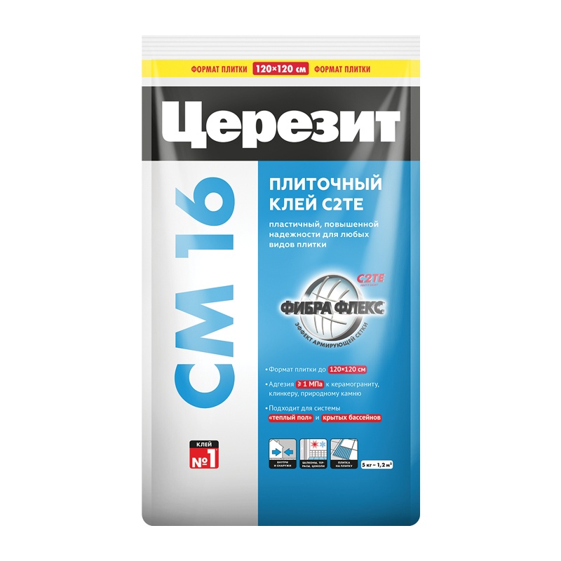 Сeresit CM16/5кг Плиточный клей для керамогранита Сeresit CM16/5кг Плиточный клей для керамогранита — изображение 1